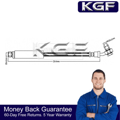 KGF Rear Outer Brake Hose Fits Land Rover Discovery Range Sport SHB500270