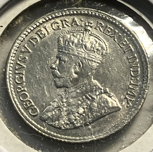 elf Canada 5 Cents 1918 George V  Silver