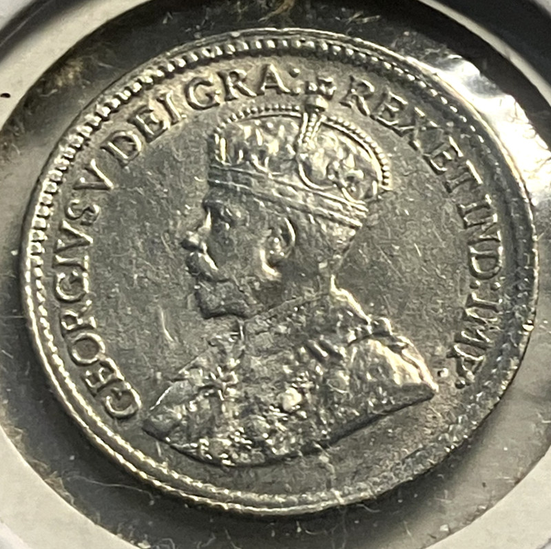 elf Canada 5 Cents 1918 George V  Silver