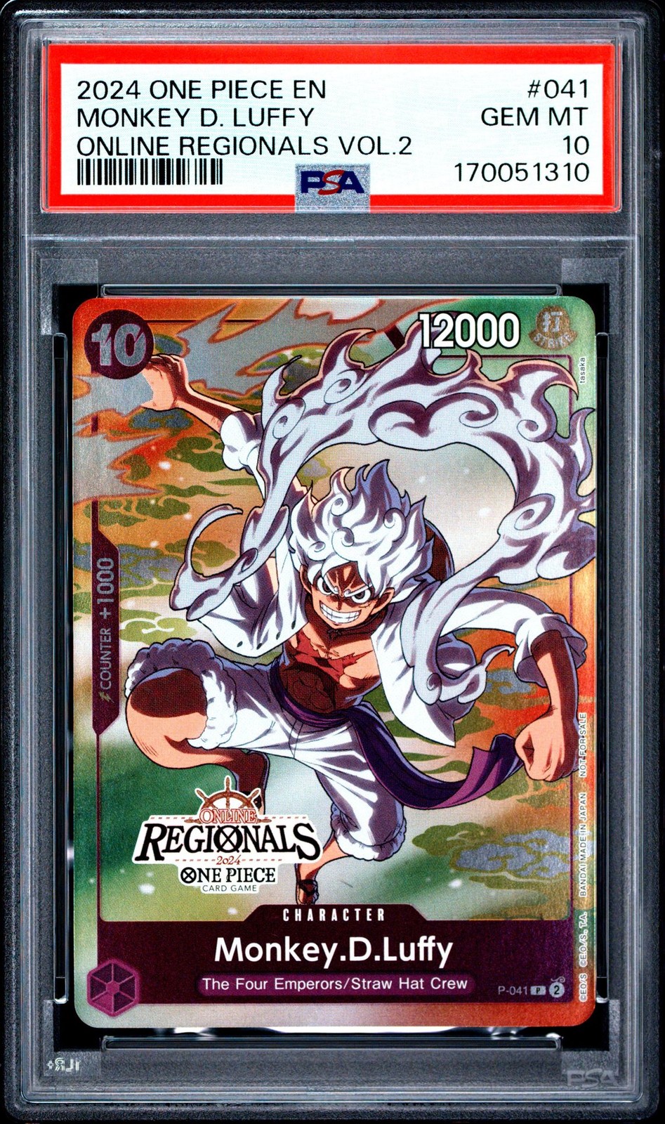 2024 One Piece Online Regionals Pack 2024 Vol.2 #041 Monkey D. Luffy PSA 10