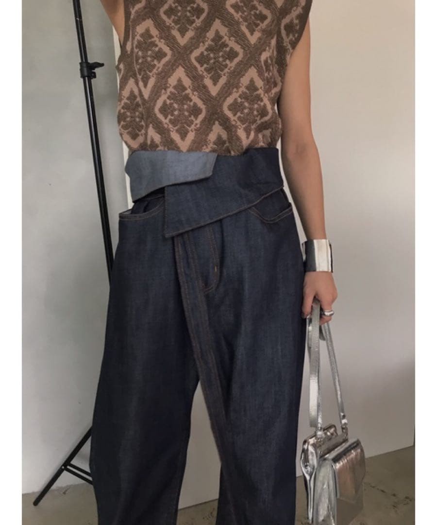 Ameri Vintage Wrap Denim Pants Straight - image 1