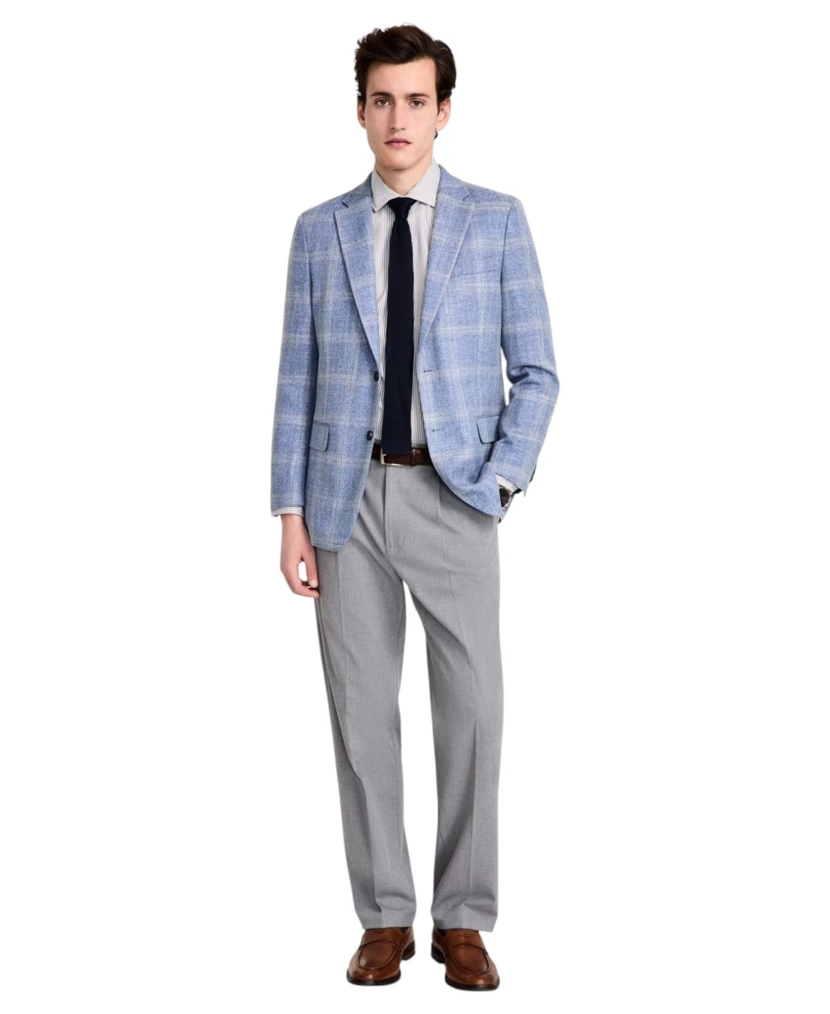 Tommy Hilfiger Mens Modern fit Sport Coat Blazer 36 S Light Blue Plaid