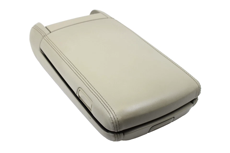 2002-2005 Infiniti Q45 Center Console Beige Leather Armrest Lid Storage OEM - Image 4 of 4