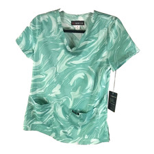 Koi Basic Women's Scrub Top Size S Green Paint Swirl Size Small No Iron