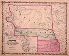 Antique 1862 Map ~ Dakota & Nebraska Territories - Kansas Johnson & Ward (14x18)