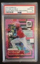 🔥2022 Panini Donruss Rated Prospect Elly de La Cruz (RC) Pink Fireworks Low Pop