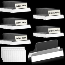 Gueevin 50 Pieces Insertable Self Adhesive Tabs with Printable Clear, White