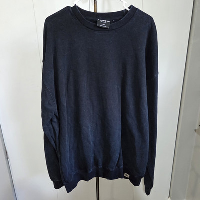 YoungLA Men's XL Black Solid Logo Crew Neck Long Sleeve Pullover Sweatshirt