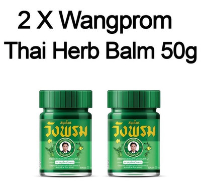 2 x 50g Compound Green Balm Wangprom Thai Herb Massage For Pain Relief