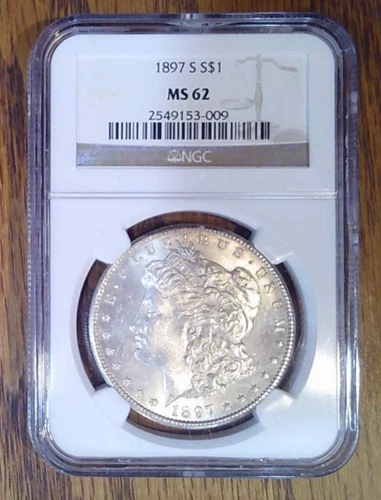 1897-S Morgan Silver Dollar NGC MS62 (009)
