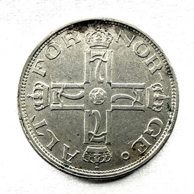1923 Norway 50 Ore/Øre Very Fine (VF) - KEY DATE - KM#379 