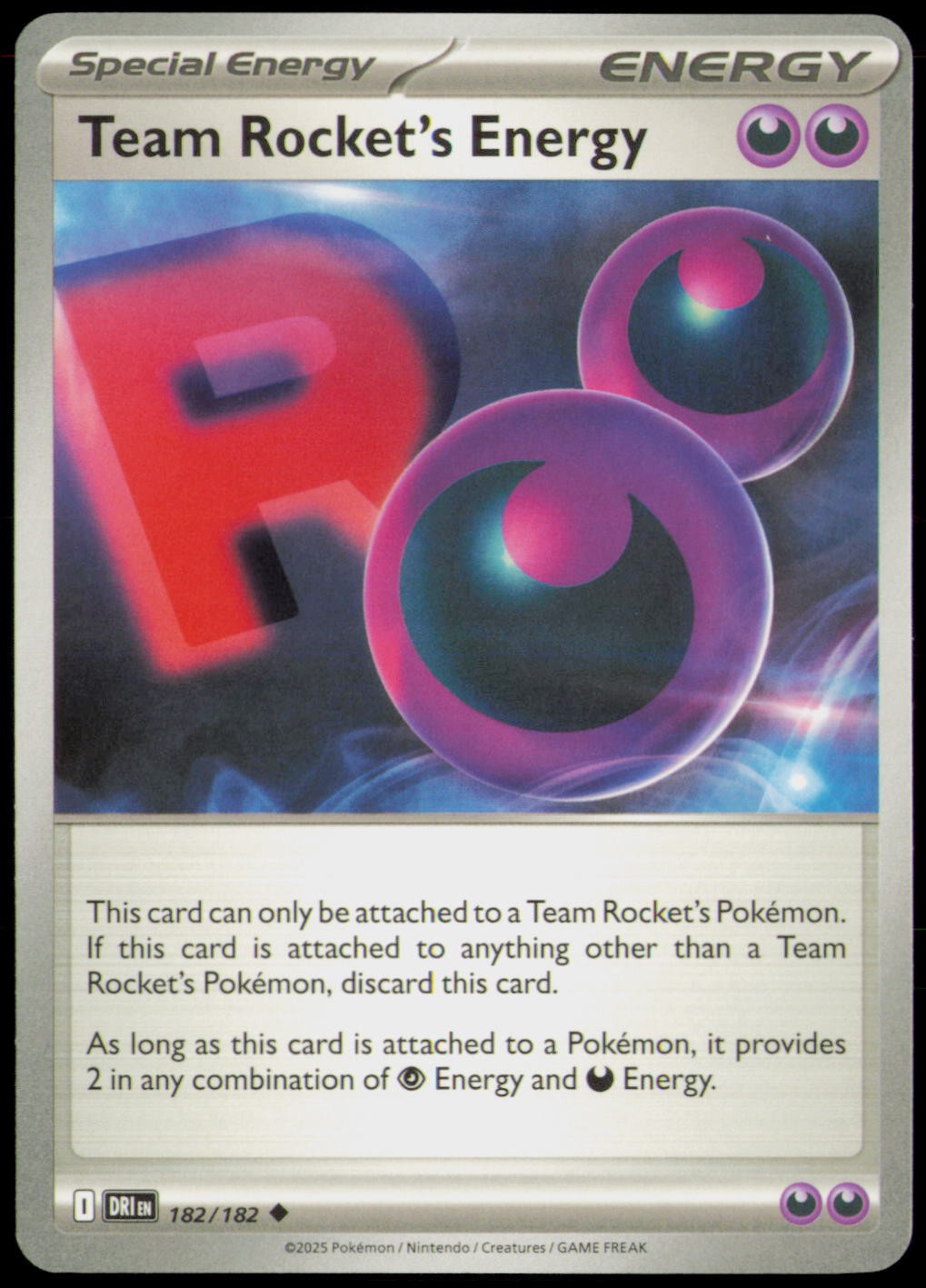 TEAM ROCKET'S ENERGY 182/182 UC DESTINED RIVALS POKEMON NM