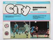 MANCHESTER CITY v BIRMINGHAM CITY DIVISION 1 1980/81 18/10/1980