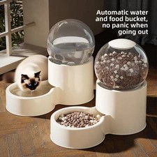 Fully Automatic Pet Feeder Cat Dog Food Dispenser/Water Fountain Bowl Plastic UK