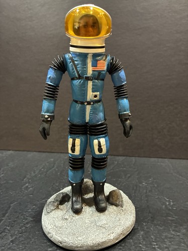 Mattel 1966 Major Matt Mason Jeff Long Figure Blue with Helmet Vulcan Motif