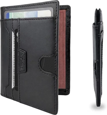 Portefeuille Slim Bifold Cuir Véritable RFID Protection 9 Cartes Tommy Hilfiger - Photo 1/4