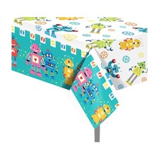 2Pcs Robots Party Plastic Table Covers, Disposable Robot Party Decorations Ta...