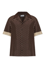 FERRAGAMO Expresso Safari Silk Shirt New  Authentic