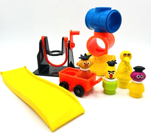 Vintage 1977 Fisher Price Little People Sesame Street Clubhouse 937 Accessories