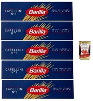 Barilla Capellini Nr.1 Pasta 5X500G Feine Spaghetti Al Dente +Polpa