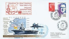 LIBYE11-1 : 2011 - Pli FRANCE "Opération Harmattan Libye 2011 - PAN Charles de G