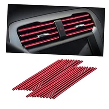 20 Pieces Car Air Conditioner Decoration Strip for Vent Outlet, Ice Red