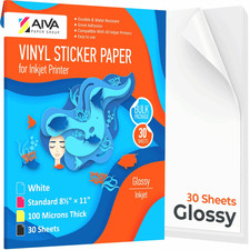 Printable Vinyl Sticker Paper Waterproof Decal Paper for Inkjet Printer 30