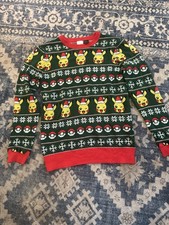Pok mon Pikachu Christmas Holiday Sweater Small Fair Isle Ugly Sweater