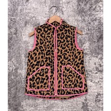 New Crewcuts Vest 12 Girls Leopard Quilted Full Zip J Crew Kids
