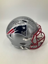 JULIAN EDELMAN / DANNY AMENDOLA NEW ENGLAND PATRIOTS FULL SIZE REP JSA WIT COA
