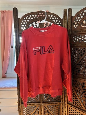Fila Mens Red XXL Pullover Crewneck Long Sleeve Sweatshirt