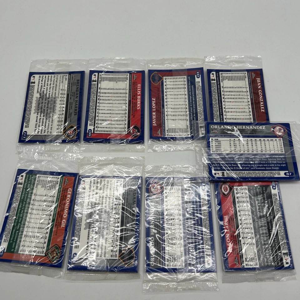 2003 Topps Chrome Baseball Series 1 MLB Pack 5 Cards x 9 Packs Lot Sealed - Image 3 of 4