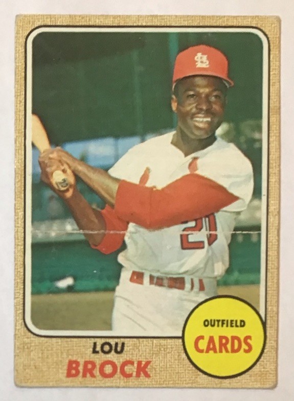 Lou Brock #520 Baseball Cards 1968 Topps trading card — raw and PSA graded price guide
