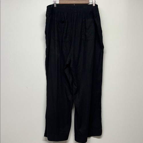 Old Navy High-Waisted Linen-Blend Wide-Leg Pants Black Plus Size 2X - Bild 4 von 6