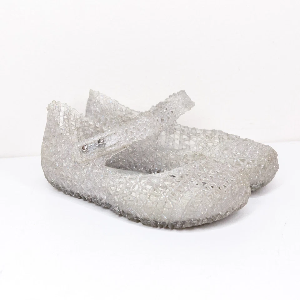 MINI MELISSA Campana Glitter Transparente Mary Jane Sapatos Gelatina Crianças Meninas Tamanho 8 - Imagem 3 de 4