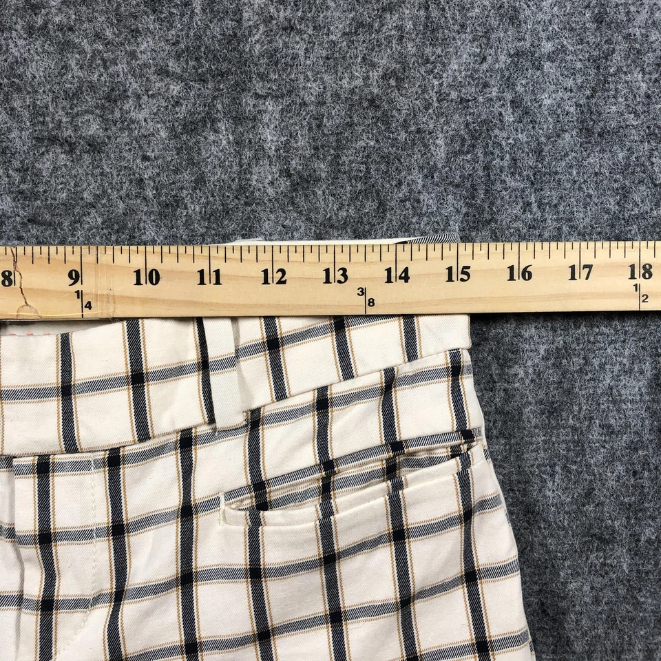 Anthropologie Pants Womens 4 Cream Plaid The Essential Slim Trouser Dress Work - Image 3 of 4