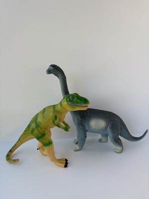 Large Plastic Dinosaurs - Dormei Brachiosaurus & Learning Resources T Rex