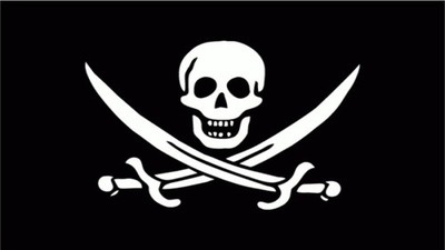 Fahne Flagge Pirat mit Säbel (Jack Rackham) - 150 x 250 cm