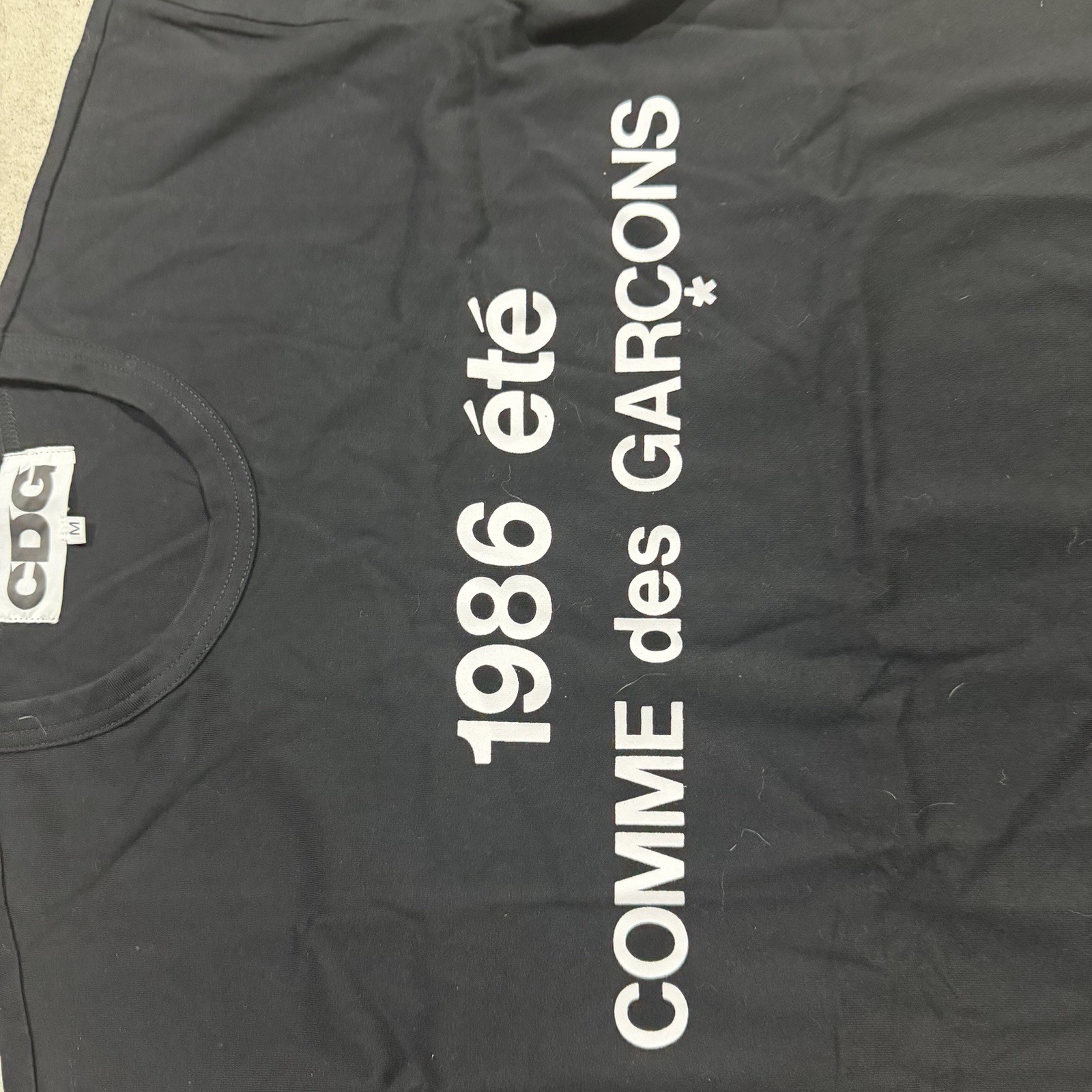 Comme Des Garcons Play 1986 été Black Graphic Print Cotton Jersey