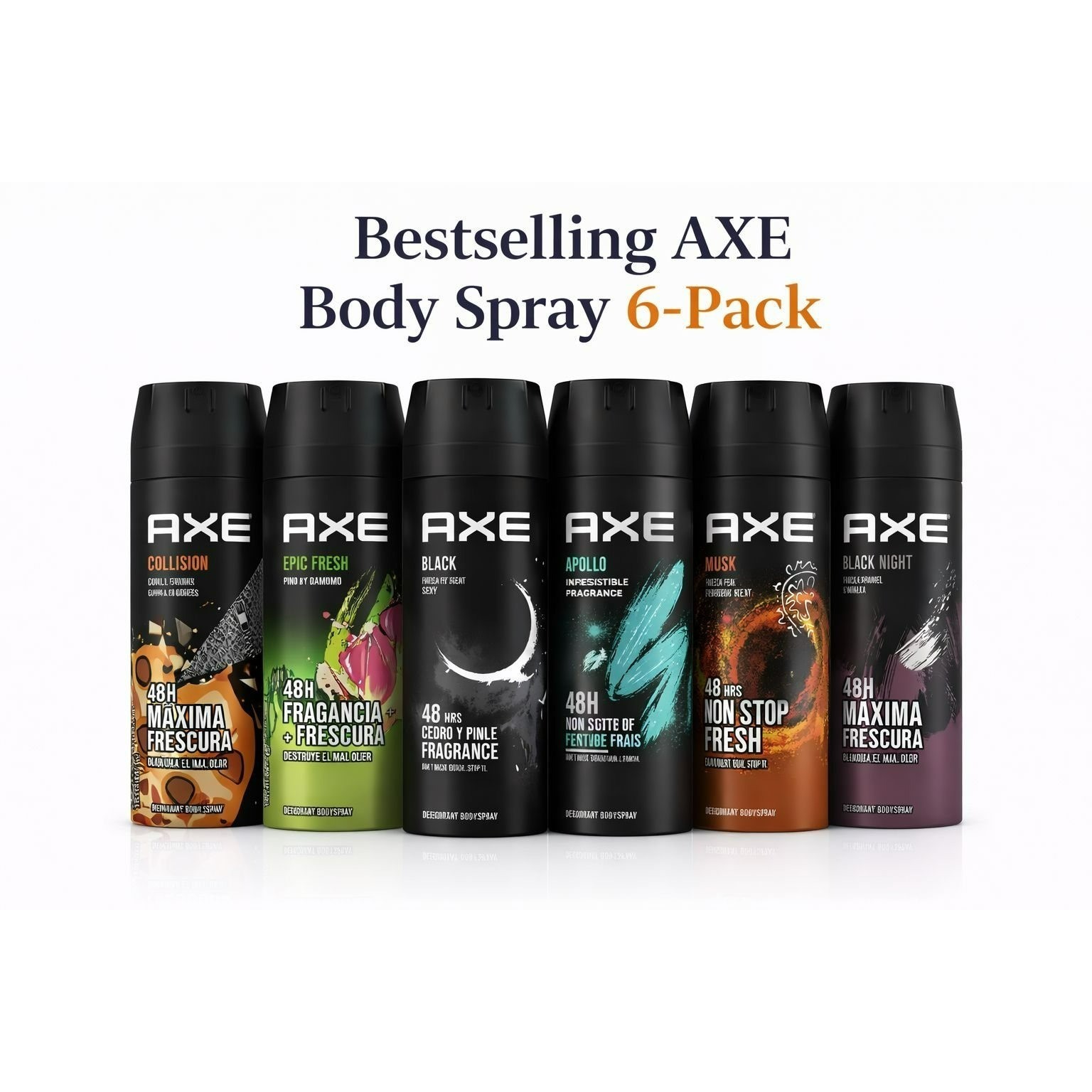 For Men 6 Pack Assorted Scents 150ml Each Fresh Fragrance Ne