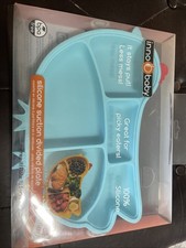 Innobaby Silicone Suction Divided Plate Teal Chicken Shaped