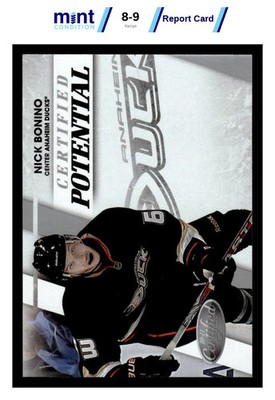 2010 PANINI CERTIFIED NICK BONINO 3 MCG 9 POTENTIAL 237/500 ANAHEIM MIGHTY DUCKS