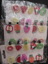 3 set Girls Fruit Multicolor Plastic Hair Clips Set, Non-Slip, All Hair Types