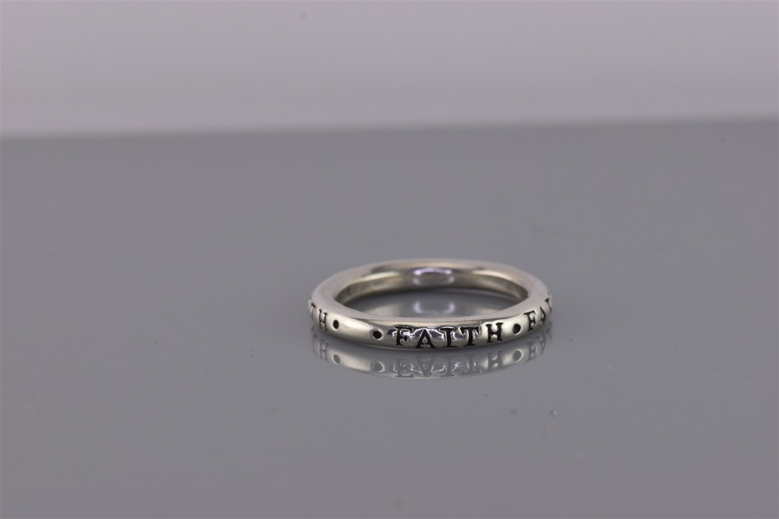 Sterling Silver 3mm Solid FAITH Solid Rounded Sta… - image 1