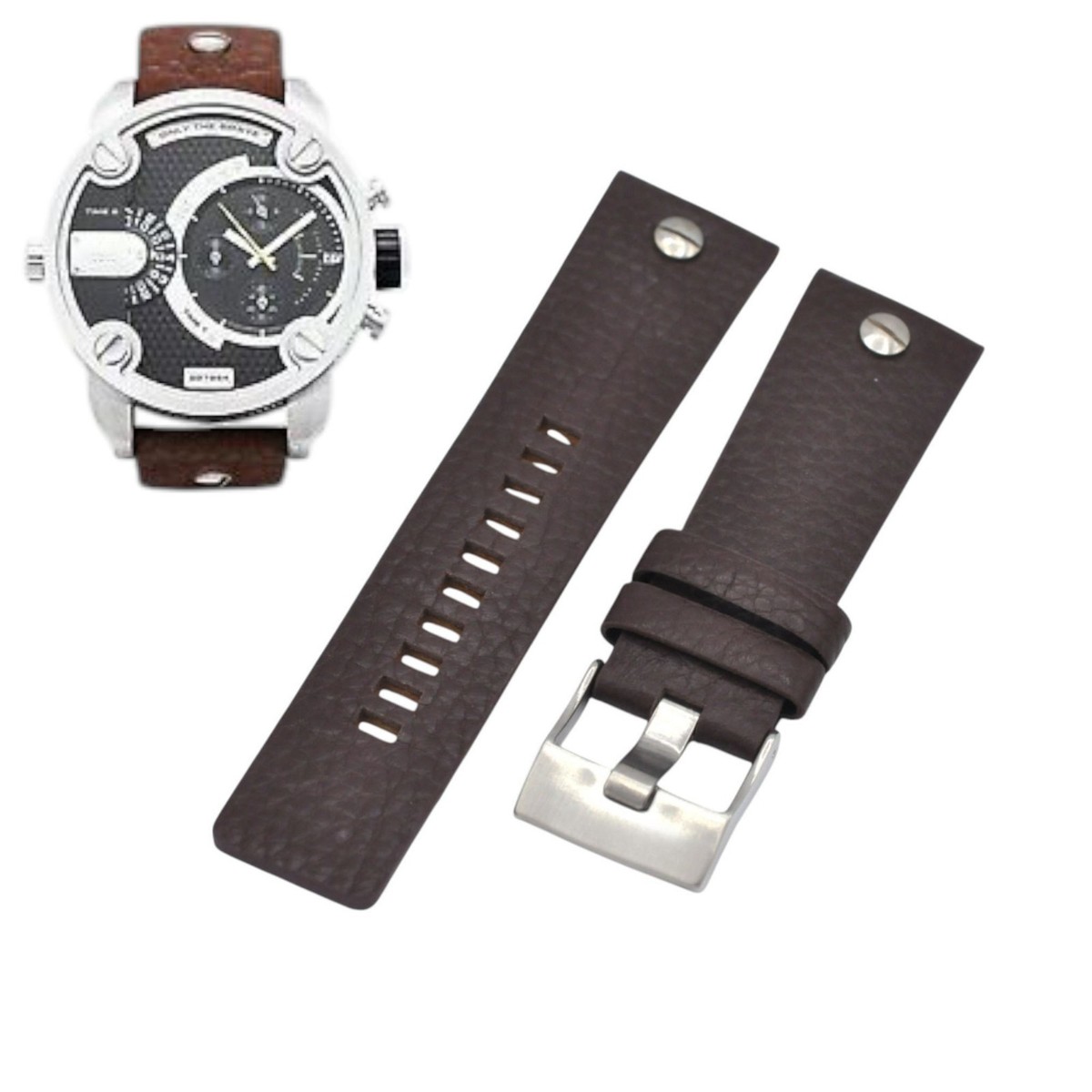 DZ7264 24mm Brown Leather Watch Strap For Diesel | eBay
