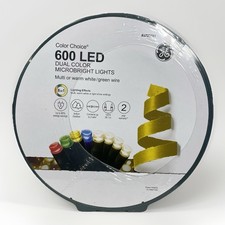 GE Color 600-Count LED Lights 125ft Multi-Function Color Changing Green Wire NEW