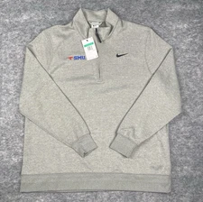NWT $105 SMU Mustangs Nike Quarter Zip Mens XL Gray Pullover Golf Performance