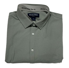 Mizzen  Main Leeward Olive Straton Check Performance Dress Shirt Men  s Large