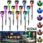 12/24PCS Solar LED Stake Lights Outdoor Garden Patio Lawn Path Lamp Walkway Lamp