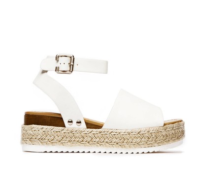 soda platform sandals white